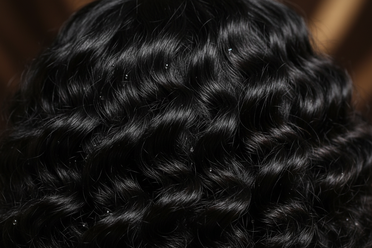 zoom in on black hair